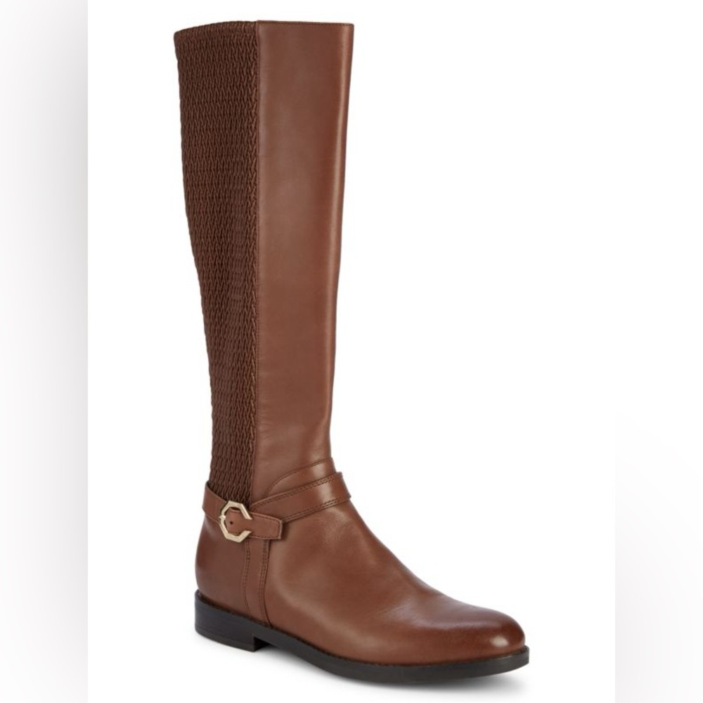 Cole Haan Stretch-Back Leather Riding Boots